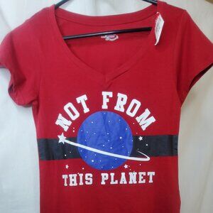 Joe Boxer "Not From This Planet" Red T-Shirt – Size M